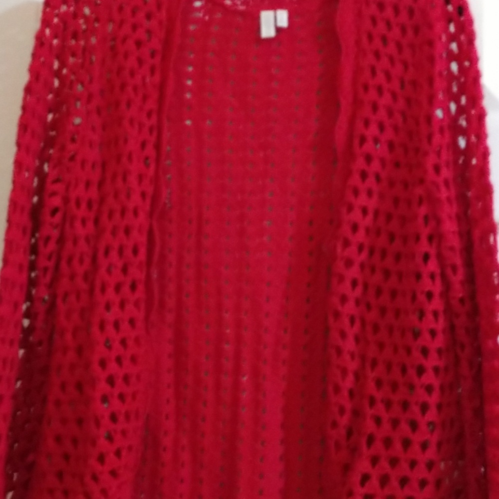 Red crochet Holiday sweater